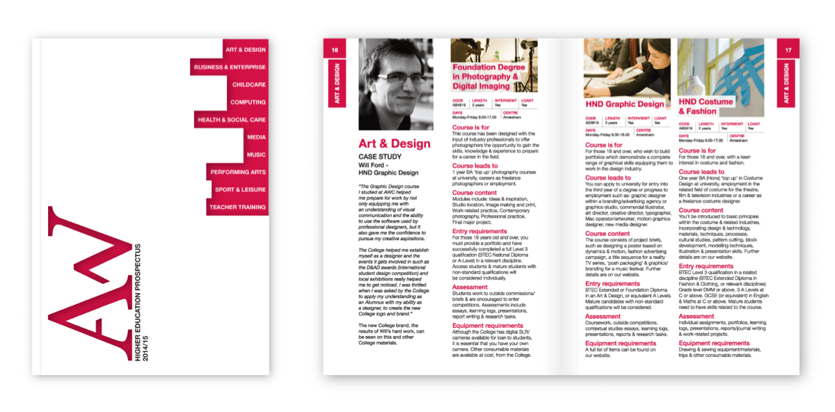 Amersham & Wycombe College prospectuses